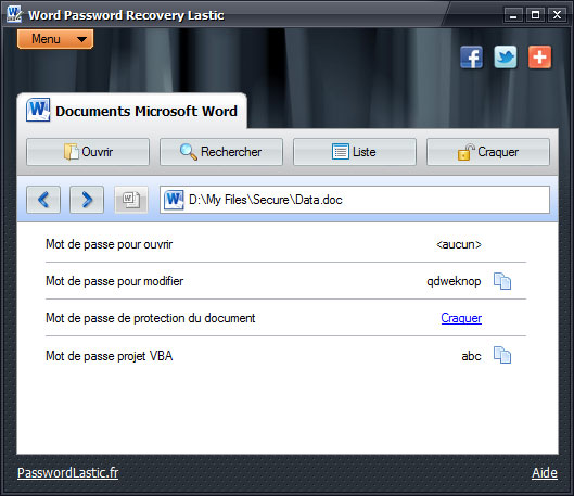 Word Password Recovery Lastic